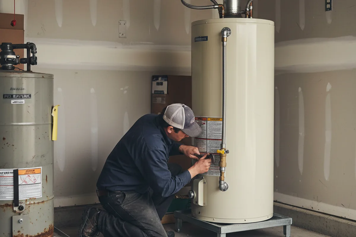 Water heater and shutoff valve replacement in Southmayd